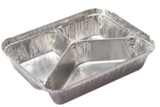 Easy Green Environmental friendly Aluminum Foil Food Containers 3 compartment tray AT550-3 Easy Green Environmental friendly Aluminum Foil Food Containers 3 compartment tray AT550-3